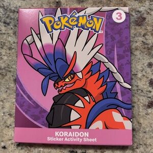 McDonald’s 2025 Happy Meal Pokemon Cards #3 Koraiodon Sticker Activity Sheet Set